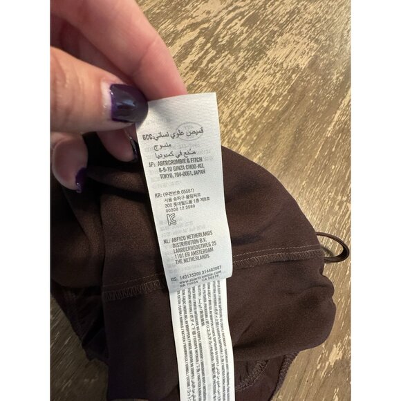 Abercrombie & Fitch Brown Satin Lace Cami Bodysuit NEW SMALL - Picture 10 of 10